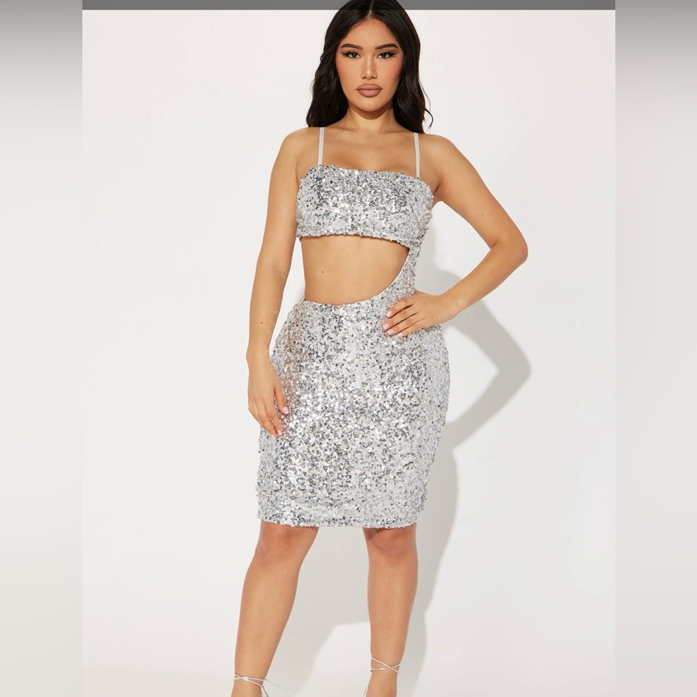 Sequin midi dress in size small